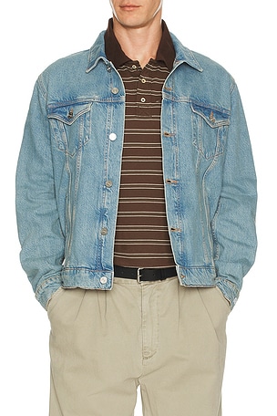 Lacoste VESTE EN JEAN CROC en Bleu