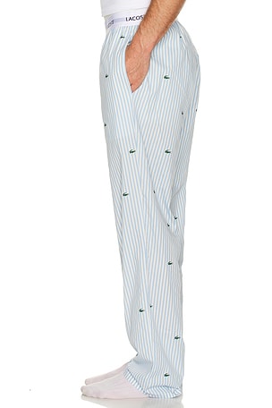 Lacoste Printed Striped Cotton Pajama Bottoms in Blue. Size XXL/2X. Also