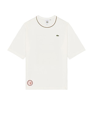Lacoste Roland Garros Edition Jersey T-Shirt in Cream