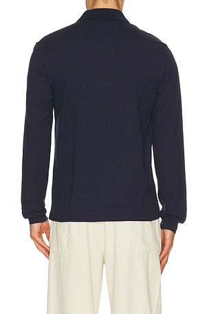 Lacoste Classic Fit Long Sleeve Polo in Blue