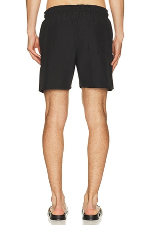 Lacoste Mid Length Swim Trunk in Black in Black