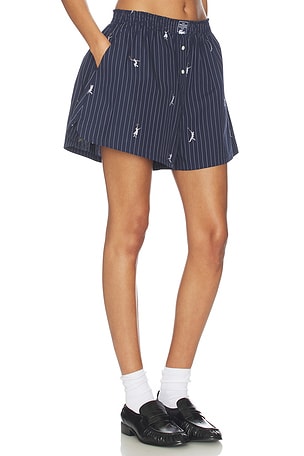 Lacoste Oversize Fit Jacquard Shorts in Navy
