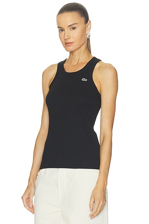 Lacoste Slim Fit Twill Tank in Black