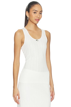 Lacoste Pointelle Tank in White
