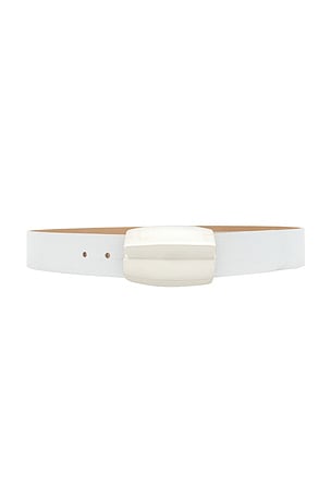 Milou Domed Belt in White Croc Embossed L'AGENCE