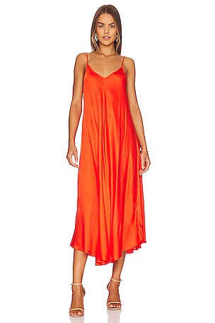 orange trapeze dress long Orange/Multi Lydia Gathered Trapeze Dress | WHISTLES