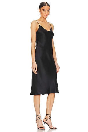 L'AGENCE Jodie Slip Dress in Black