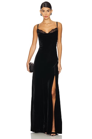 Venice Cowl Neck Lace Gown L'AGENCE