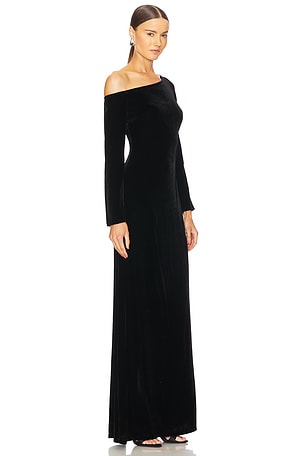 L'AGENCE Seren Cutout Maxi Dress in Black