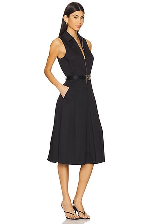 L'AGENCE Kylo Belted Shirt Dress in Black
