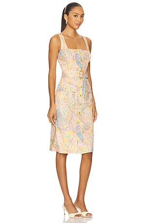 L'AGENCE ROBE MI-LONGUE IDY en Beige,Rose Pâle 