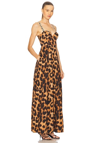 L'AGENCE Sutton Strap Maxi Dress in Brown