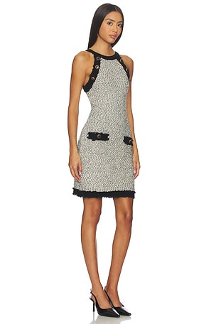 L'AGENCE Alanna Knit Shift Dress in Black & White