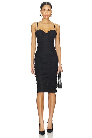 Senna Lace Bustier Midi Dress L'AGENCE