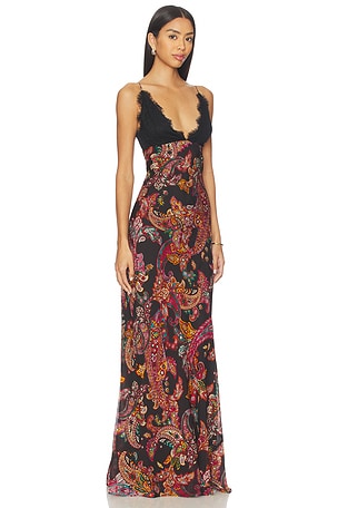 L'AGENCE Susanna Lace Slip Dress in Black