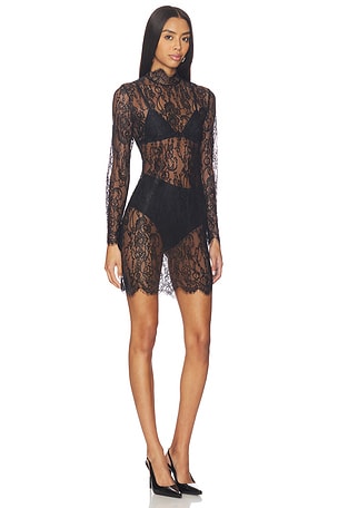 L'AGENCE Henrietta Lace Mini Dress in Black