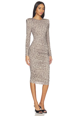 L'AGENCE ROBE FRONCÉE À MANCHES LONGUES PAITYN en Light Gris