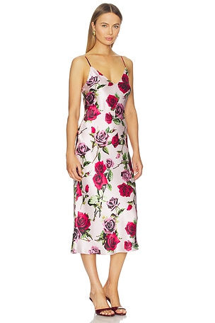 L'AGENCE Seridie Mid Length Slip Dress in Pink. Size 8. Also