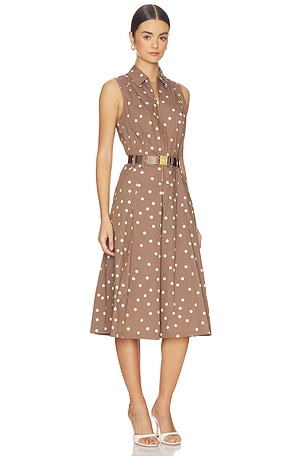 L'AGENCE Kylo Belted Shirt Dress in Brown