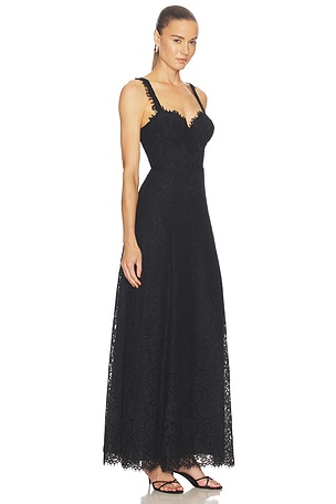 L'AGENCE Sutton Lace Maxi Dress in Black