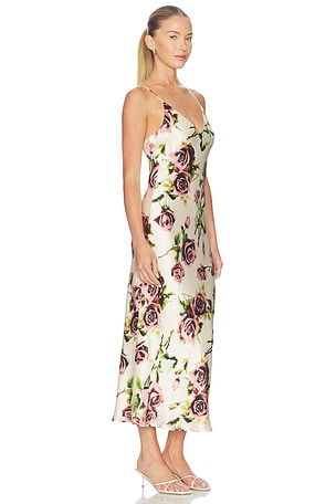 L'AGENCE Seridie Midi Slip Dress in Cream