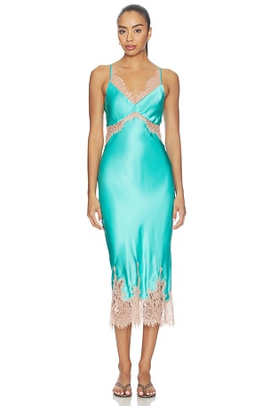 Scotly Lace Trim Midi Dress L'AGENCE