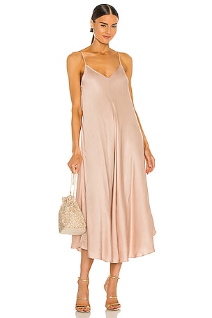 L'AGENCE Lorraine Trapeze Dress in Pecan | REVOLVE