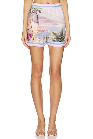 Enyo Postcard Print Shorts L'AGENCE