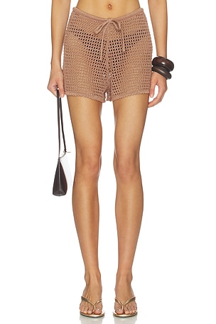 Solan Pointelle Knit Shorts L'AGENCE