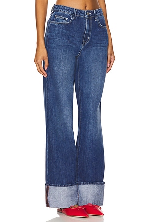 L'AGENCE Miley Wide Leg Jeans in Denim-Medium