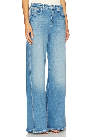 L'AGENCE JEAN JAMBES LARGES TAILLE HAUTE BEAU en Denim Clair