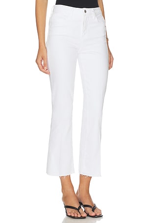 L'AGENCE Kendra High Rise Crop Flare Jean in White