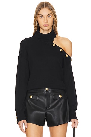 1. STATE Turtleneck Cold Shoulder Sweater in Rich Black REVOLVE