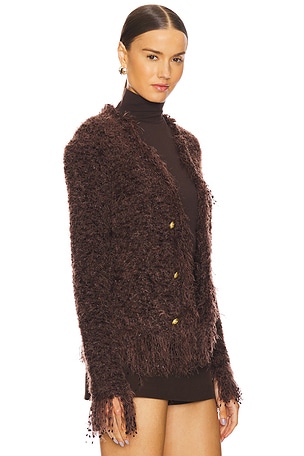 L'AGENCE Azure Cardigan Blazer in Brown