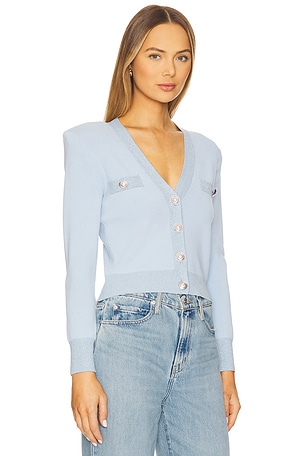 L'AGENCE Taya Cropped Cardigan in Baby Blue
