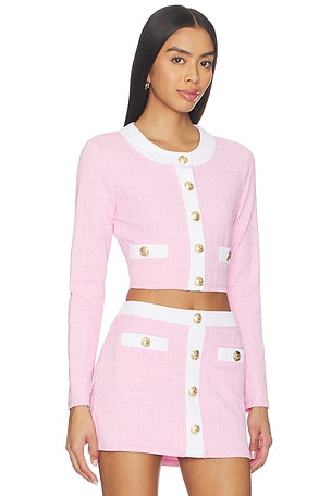 L'AGENCE Adaline Swim Cardigan in Pink. Size L. Also