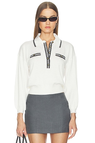 Malaki 3/4 Sleeve Collared Sweater L'AGENCE