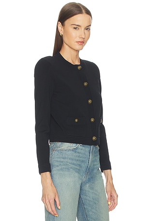 L'AGENCE Patsy Crop Crew Cardi in Black