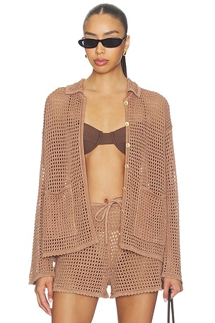 Mariana Pointelle Knit Shirt L'AGENCE