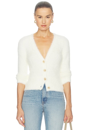 Agathe Fuzzy Collared Cardigan L'AGENCE
