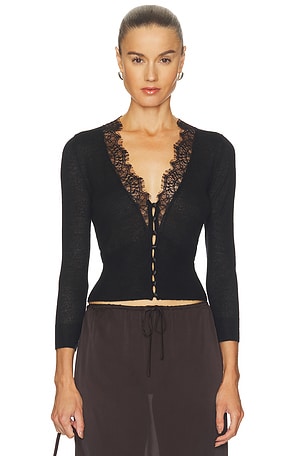 Eluna Lace Detail Cardigan L'AGENCE