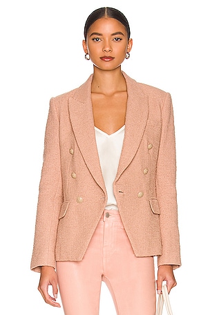 L'AGENCE Kenzie Double Breasted Blazer in Light Mocha | REVOLVE