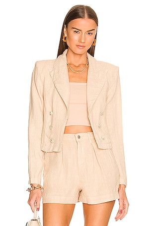 L'AGENCE Dolly Crop Blazer in Sand | REVOLVE