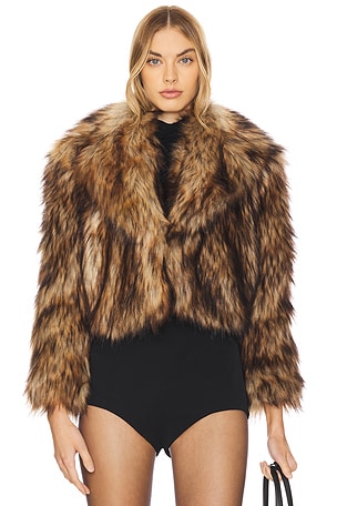 Aura Crop Faux Fur CoatL'AGENCE$625NEW