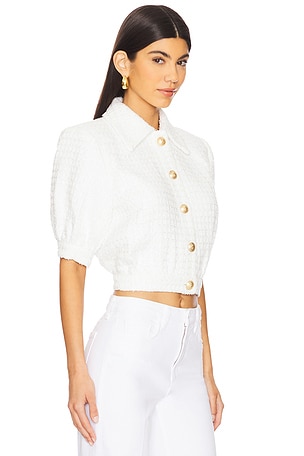 L'AGENCE Cove Cropped Jacket in White