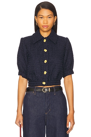 Cove Crop Shirt Sleeve Jacket L'AGENCE