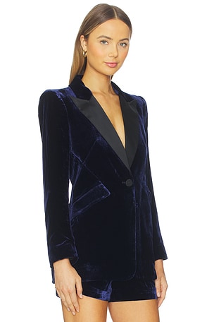 L'AGENCE Sheila Structured Tux Blazer in Navy