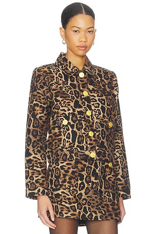 L'AGENCE Nyx Crop Jacket in Brown