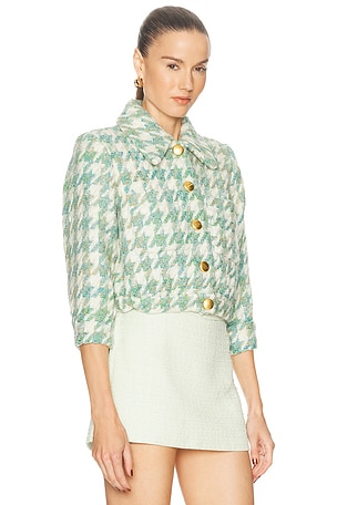 L'AGENCE Jia Crop 3/4 Sleeve Jacket in Sage. Size 8. Also