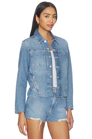 L'AGENCE Janelle Slim Undone Jacket in Blue